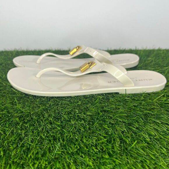 Kurt Geiger Brixton Jelly Sandal White Gold Lock size 37 - Picture 1 of 6